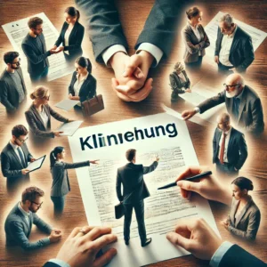 many people around a document, one person signing it, Kündigung, Предизвестие